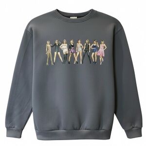 Taylor Swift Women's Graphic Sweatshirt- Dark Gray Small
